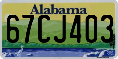 AL license plate 67CJ403