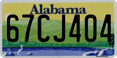 AL license plate 67CJ404