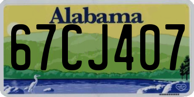 AL license plate 67CJ407