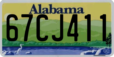 AL license plate 67CJ411