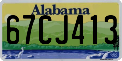 AL license plate 67CJ413