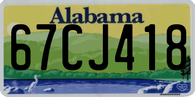 AL license plate 67CJ418
