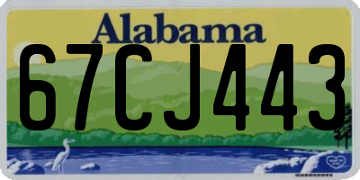 AL license plate 67CJ443