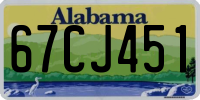 AL license plate 67CJ451