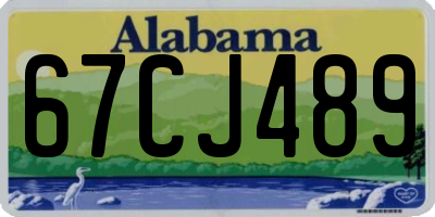 AL license plate 67CJ489