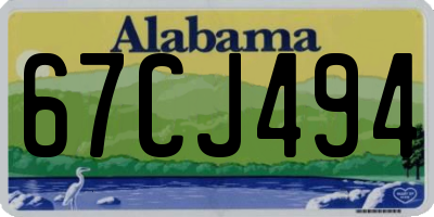 AL license plate 67CJ494