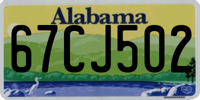 AL license plate 67CJ502