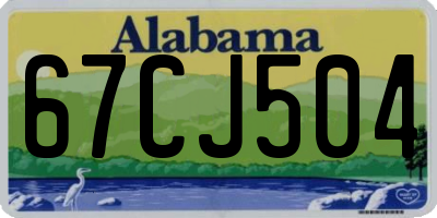 AL license plate 67CJ504