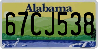 AL license plate 67CJ538
