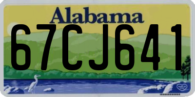 AL license plate 67CJ641