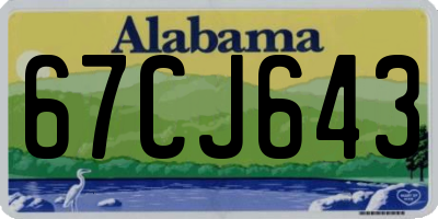 AL license plate 67CJ643