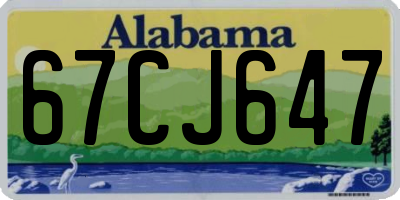 AL license plate 67CJ647