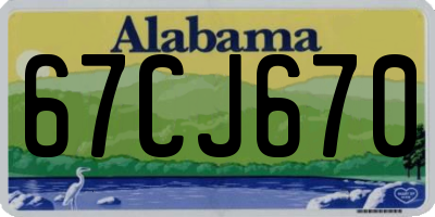 AL license plate 67CJ670