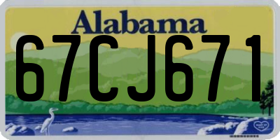 AL license plate 67CJ671