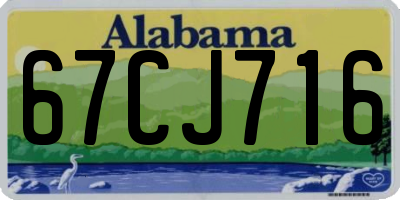 AL license plate 67CJ716