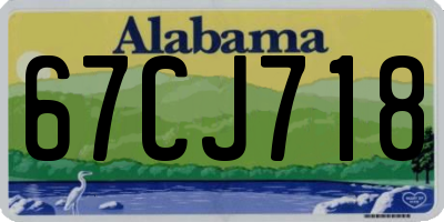 AL license plate 67CJ718