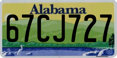 AL license plate 67CJ727
