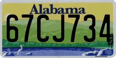 AL license plate 67CJ734