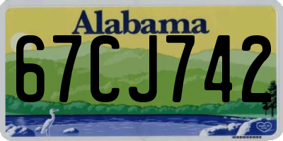 AL license plate 67CJ742