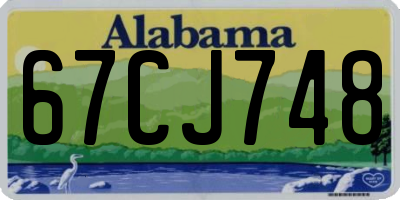 AL license plate 67CJ748