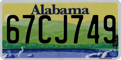 AL license plate 67CJ749