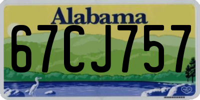 AL license plate 67CJ757