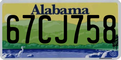 AL license plate 67CJ758