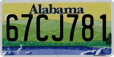 AL license plate 67CJ781