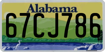 AL license plate 67CJ786