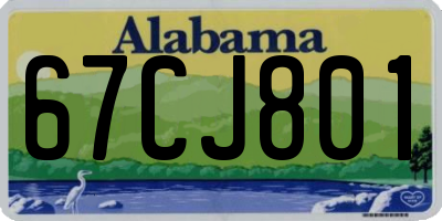 AL license plate 67CJ801