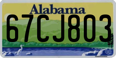 AL license plate 67CJ803