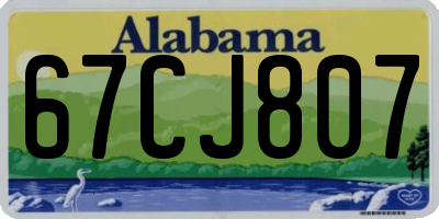 AL license plate 67CJ807