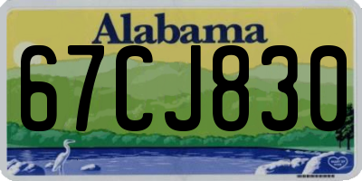 AL license plate 67CJ830