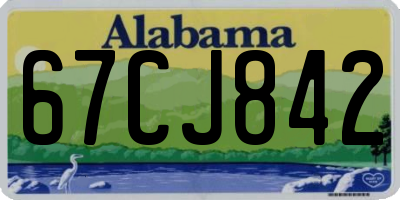 AL license plate 67CJ842