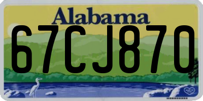 AL license plate 67CJ870