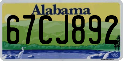 AL license plate 67CJ892