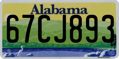 AL license plate 67CJ893