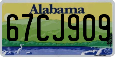 AL license plate 67CJ909