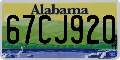 AL license plate 67CJ920