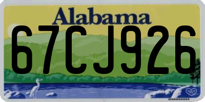 AL license plate 67CJ926