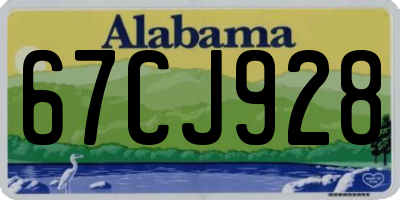 AL license plate 67CJ928