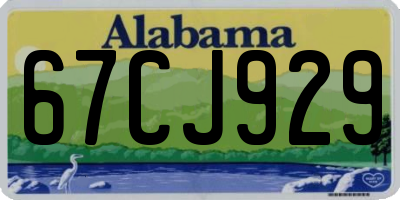 AL license plate 67CJ929