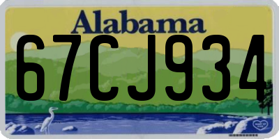 AL license plate 67CJ934