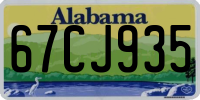 AL license plate 67CJ935