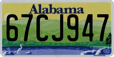 AL license plate 67CJ947