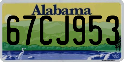 AL license plate 67CJ953