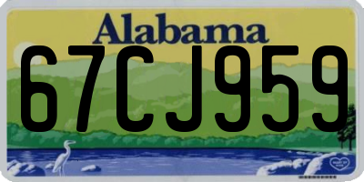 AL license plate 67CJ959