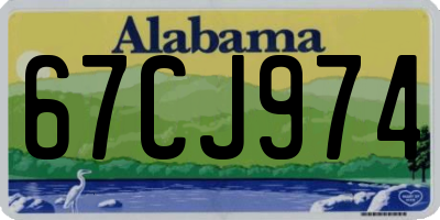 AL license plate 67CJ974