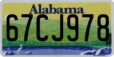 AL license plate 67CJ978