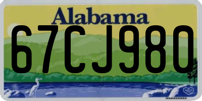 AL license plate 67CJ980